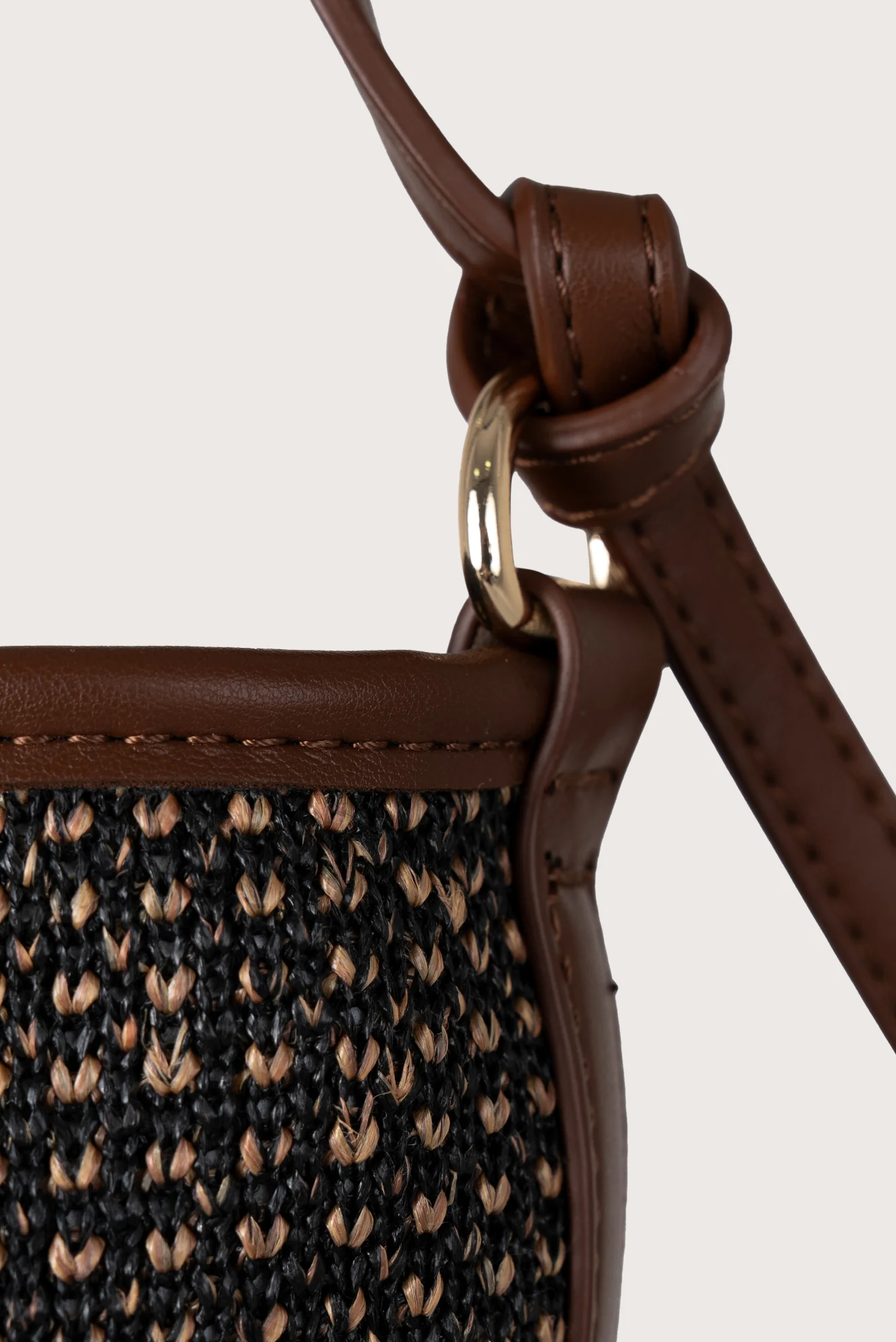 Bolsa Satchel Straw Café - Image 3