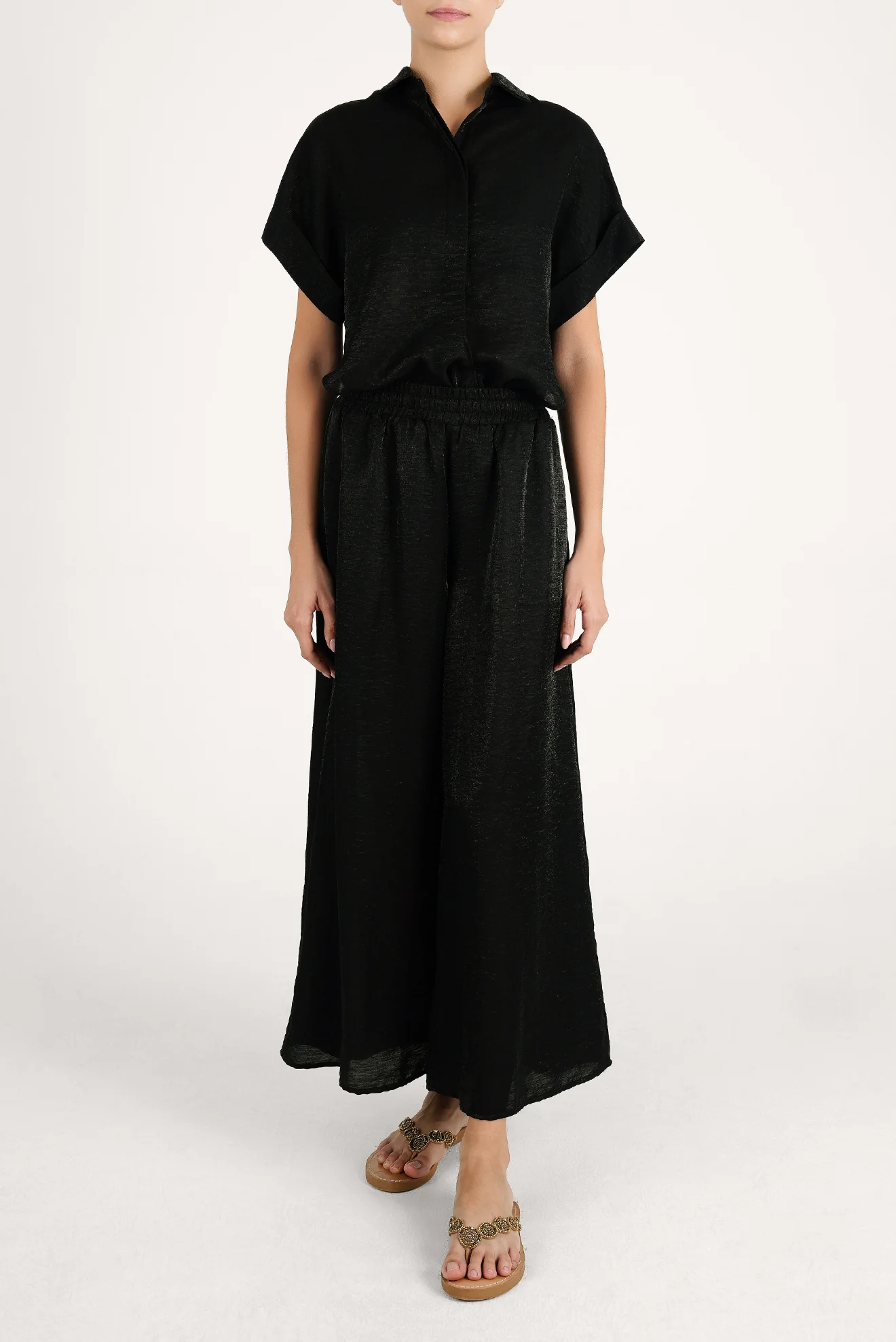 Camisa Crop Ilhabella Shine Negro - Image 5