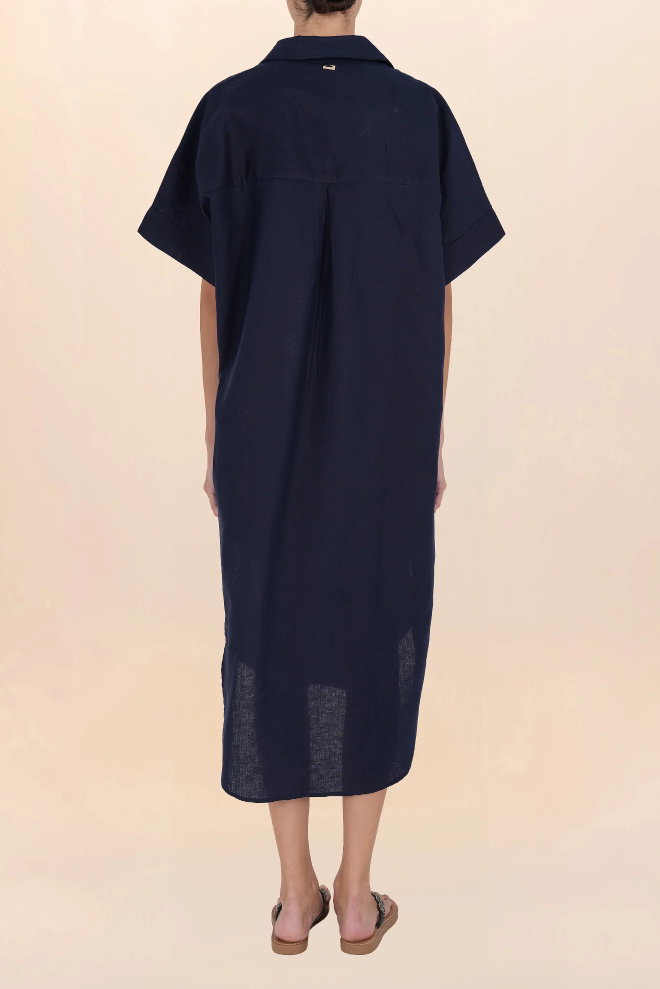 Camisa Larga de Lino Azul - Image 4