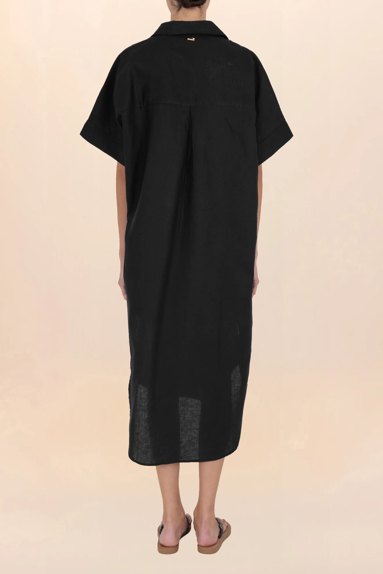 Camisa Larga de Lino Negro - Image 4