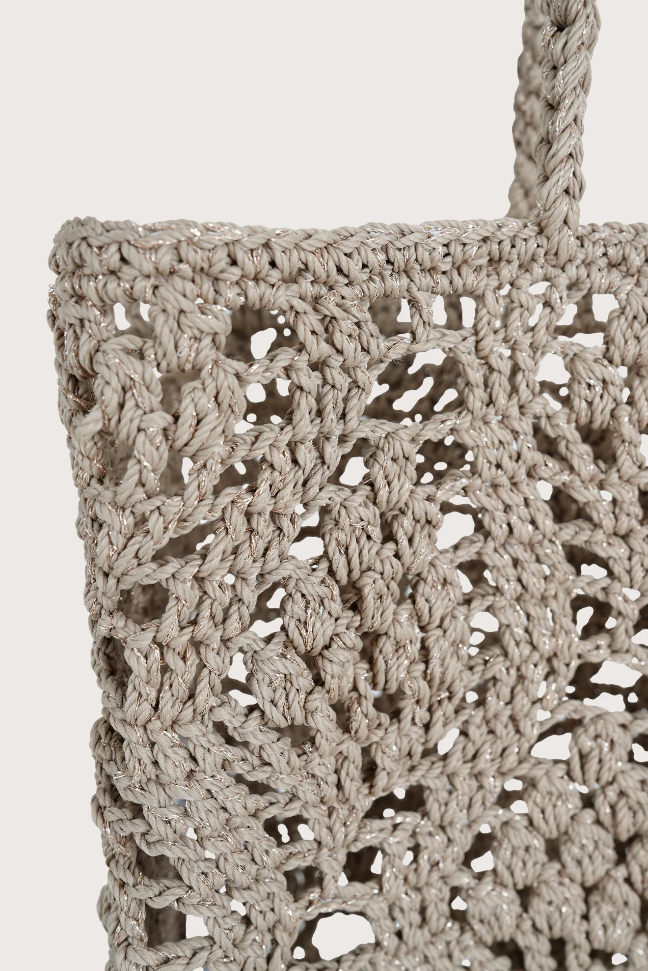 Bolsa Crochet Diamantes Beige - Image 4