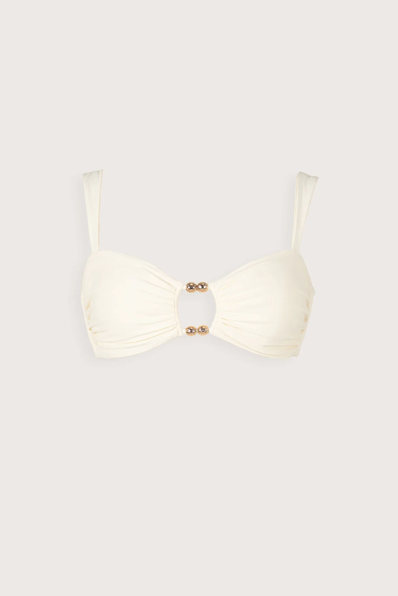 Top Bandeau Detalles Metálicos Crema