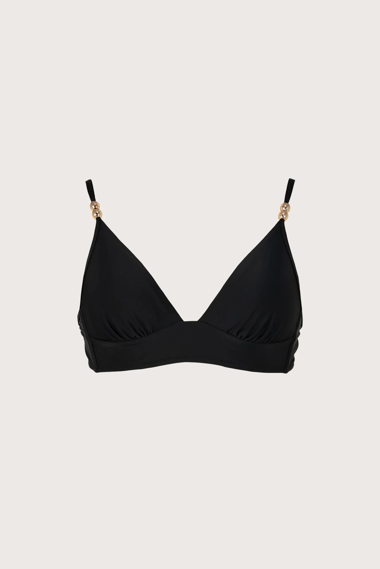 Top Triángulo Faja Detalles Metálicos Negro